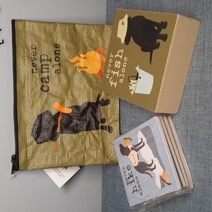 Camp Gift Set Box Sign Shelf Sitter Coasters Essentials Pouch Bag Dog Outdoors